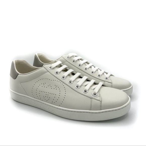 Gucci Women's Ace Interlocking G Sneakers White / Gray Sz 36 - Picture 3 of 8